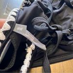 Aerie  Bikini Crop Top Halter Black Open Back Tie Strappy Large Photo 2