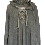 Wildfox  Sweatshirt‎ Hoodie Women’s Small Gray Oversized Lace Up Hutton USA Made Photo 0