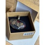 Abstract Multicolor Glass Pendant With Gold Photo 5