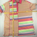 Fantastic Fawn Multi Stripe Patchwork Loose Fit T-Shirt Dress Bright Colors Lg Photo 3
