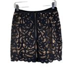 The Kooples Black Cotton Lace Overlay Mini Skirt Size 40 Photo 3