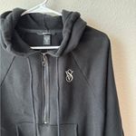 Victoria's Secret  Black Cropped Relaxed Sweatshirt Photo 1