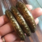 Set of 3 vintage Indian brass bangles Photo 5