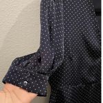 ZARA  Navy Blue White Polka Dots Short Sleeve V-Neck Mini Dress Photo 2