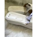 Nine West White Leather Platform Wedge Sandals Slides Size 7.5M Y2K Photo 2