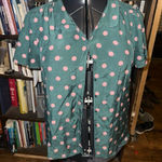 Boden polka dot silk blend button down short sleeve luxe blouse Pink Size 8 Photo 0