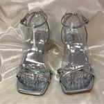 Badgley Mischka Callie Beaded Heel Sandal Bubble Heel Open Toe Metallic Size 9 Photo 2