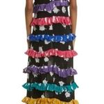 BUSAYO Ropo Splatter Print Tiered Ruffle Maxi Dress Black Size M NWT Size M Photo 1