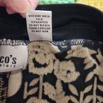 Chico's Travelers Black Tan Wide Leg Pants Lightweight Floral Drawstring Medium Photo 3