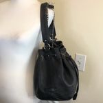 Cole Haan Black Tumbled Leather Bucket Bag Top Handle & Crossbody Strap Photo 5