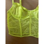 No Boundaries New Womens  Ruched Sheer Bustier Underwire Lime Yellow Green Small Photo 1
