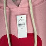 Loft NWT  Heart Relaxed Fit Terry Hoodie Sweatshirt Pink Size XL NEW Photo 8