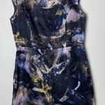 Piazza Sempione  Black Blue Marble 100% Silk Sheath Midi Dress Size 44 IT M Photo 0