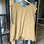 FP movement muscle tee khaki sand open back sleeveless oversized top twist Tan Size M Photo 1