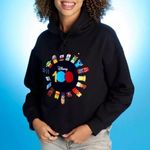 Disney NWT  100 Unified embroidered Cropped Hoodie Sweatshirt size Large Photo 2