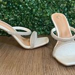 Journee Collection Reena White Rhinestone Heels Size 9 β Bridal Dressy Mule NEW Photo 3