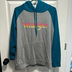 Wrangler  TURQUOISE AND GRAY HOODED SWEATSHIRT Photo 0