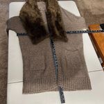 Romeo + Juliet Couture Cardigan Sweater Womens Medium Brown Faux Fur Dolman Knit Photo 1