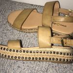 Tan And Silver Studded Espadrilles Size 6.5 Photo 0