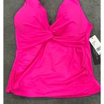 La Blanca Women's Island Goddess Twist Tankini Top Hot Pink Size 6 NWT Vacation Photo 5