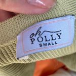 Oh Polly  cropped green button up sweater top sz s Photo 2