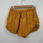 Soul Flower Womens Orange Striped Cotton Shorts Size S/M Lagenlook Boho Coastal Photo 0