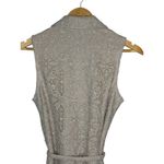 London Times Beige Crochet Lace Sleeveless Collared Dress Size 4 Belted Neutral Photo 5