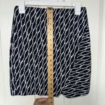 Ann Taylor  Loft Women's Tulip Mini Skirt XS Navy White Geometric Pattern Casual Photo 6