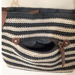 The Sak  Indio Purse Crochet Blue Cream Leather Strap Photo 2