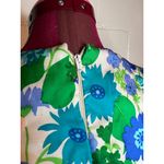 dress floral bright green blue white 1970s Size 6 Photo 8