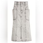 Isabel Marant Étoile Toria Denim Midi Jean Skirt in Washed Gray Size FR 34 NWT Photo 3