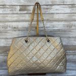 Kate Spade Purse Gold Coast Quilted Leather Metallic Shimmer Tote Large Glam Photo 1