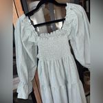 Amazon R.Vivimos gingham midi dress smocked Puff Sleeves Bow Off-Shoulder Boho sage Photo 5