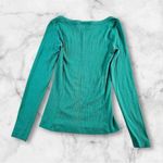 Anthropologie ✨ green ribbed long sleeve crewneck sz xs top✨ Photo 1