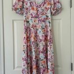 Floral Sweetheart Midi Dress size medium Pink Photo 0