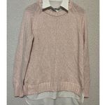 Ralph Lauren Lauren  Layered Preppy Collar Academia Cotton Pink Sweater Photo 0