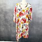 LIFE Womens Kimono Coverup Medium Floral Boho Festival Beach White Lotus Resort Photo 1