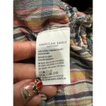 American Eagle Plaid Semi Sheer Off Shoulder Ruffle Elastic Trim Crop Top M Size M Photo 4