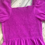 Monteau  Puff Sleeve Front Slit Sheath Dress Hot Pink Fuchsia Women's Size‎ Small Photo 6