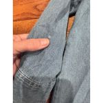 Vintage Lets Quizz Again Denim Shirt Women XL Coffee Cup Embroidery Button Up Blue Photo 4