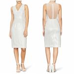 AMSALE Clear Sequin Sleeveless Sheath Dress,‎ White, Wedding/Party, Size 10 NWT White Photo 1