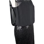 AQUA Dress Black Sequin Keyhole 2 Sleeveless Sheer Overlay New Photo 9