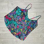 Vintage floral damask print silky pajama set with matching robe shorts top robe Green Size M Photo 5