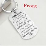 Engraved Silver Stainless Steal 'Remember I Love You Mom' Message Keychain Photo 2