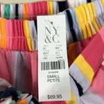 NWT New York & Company Wide Leg Palazzo Pants Petite S Multicolor Striped Beachy Pink Photo 4
