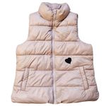 Old Navy Vest Women Large Pink Puffer Fleece Lined Winter Zip Pockets Cozy FLAW Photo 4