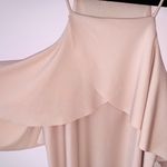 ZARA Collection Blush Pink Ruffle Cold Shoulder Mini Shift Dress Photo 1