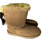UGG  Bailey Bow Plaid Punk Chestnut Boots Women’s Size 7 Photo 4