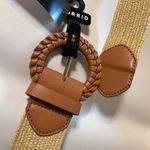 Torrid NEW Raffia Woven Whipstitch Faux Leather Belt Neutral Tan 2X Photo 3