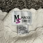 New Maggie Sweet 2 piece white knit tank top, long sleeve button up cardigan L Size L Photo 2